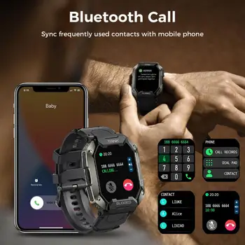 KOSPET ТАНК M1 Pro Интелигентни Ръчни Часовници За Мъже за Мониторинг на Здравето 5ATM IP69K БТ Повикване Bluetooth Smartwatch Спорт Фитнес Тракер Часовници