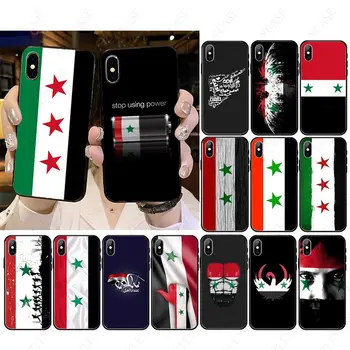 Smart-калъф с флага на Сирия, Черен Калъф с мека обвивка За вашия телефон iPhone x xs 11pro max 5s 6splus 7 8plus SE 2020 xr 12 13pro 12mini Калъф