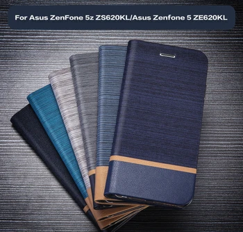 Zenfone 5z ZS620KL Кожен Калъф За Телефон Калъф-Книжка С Панти Капак Мека Силиконова Делото За Asus Zenfone 5 ZE620KL Бизнес чанта за Носене