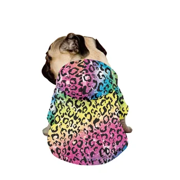 Изработена по Поръчка Дрехи за Кучета Цветна Леопардовая Облекло за Малки Кучета 2022 Зимните Модни Сладки Блузи с Качулка, за Кучета Костюм