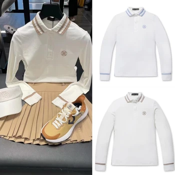 Корейската оригиналната единично облекло за голф G4 корея оригиналната единично облекло за голф, дамски тениски с дълги ръкави, оборудвана приятелка и быстросохнущий еластичен топ